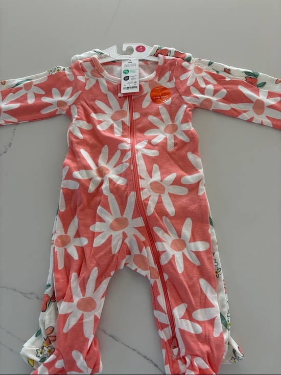 Carter's Other - Carter’s 2pk Floral Zip One-Piece - Coral White Daisy